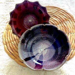 Two Studio Art Pottery Dishes